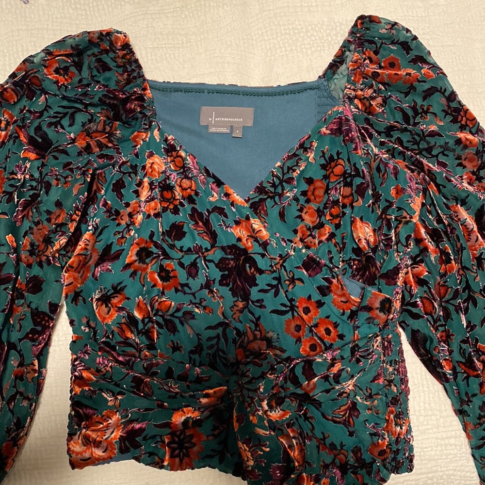Anthropology Surplice Tie-Front Blouse